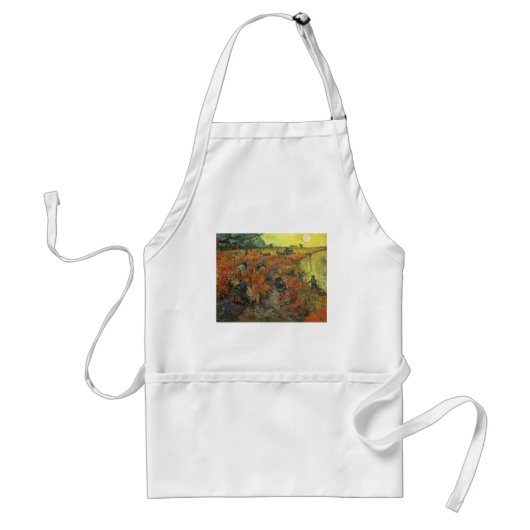 Vincent van Gogh - De rode wijngaard Standaard Schort (Voorkant)