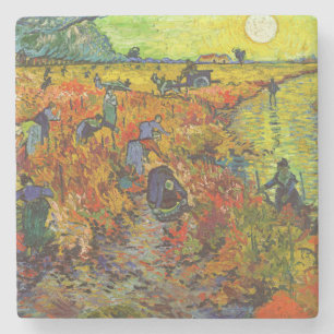 Vincent van Gogh - De Rode Wijngaard Stenen Onderzetter