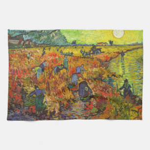 Vincent van Gogh - De Rode Wijngaard Theedoek