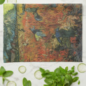 Vincent van Gogh - De rode wijngaard Theedoek (Gevouwen)