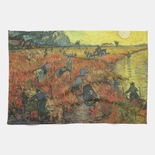 Vincent van Gogh - De rode wijngaard Theedoek (Horizontaal)
