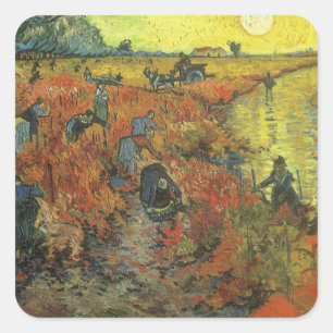 Vincent van Gogh - De rode wijngaard Vierkante Sticker