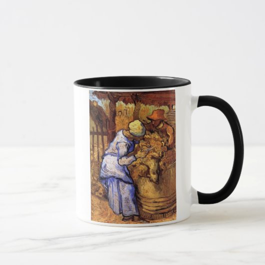 Vincent Van Gogh - De schapen scheren - Fijne Kuns Mok (Rechts)