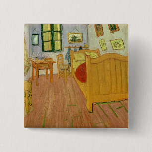 Vincent van Gogh De slaapkamer, 1888 Vierkante Button 5,1 Cm