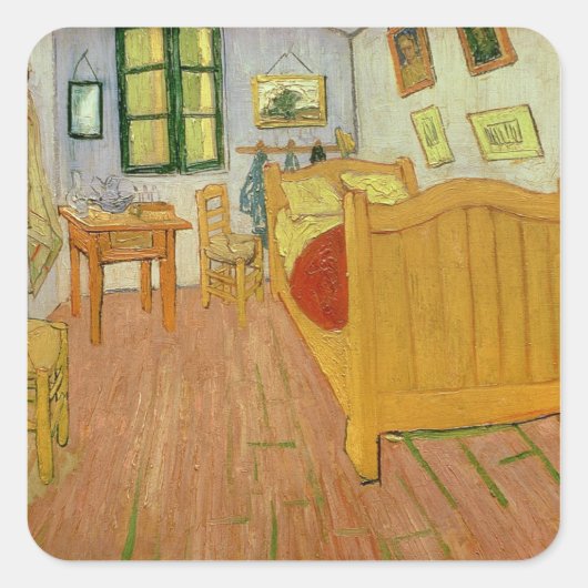 Vincent van Gogh | De slaapkamer, 1888 Vierkante Sticker (Voorkant)