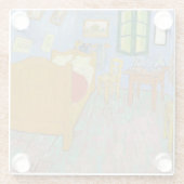 Vincent Van Gogh de slaapkamer Glazen Onderzetter (Achterkant)