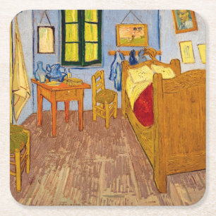 Vincent van Gogh - De slaapkamer van Vincent in Ar Kartonnen Onderzetters