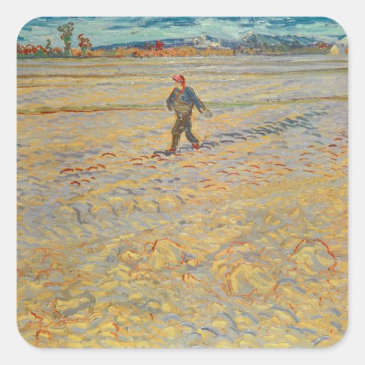 Vincent van Gogh | De Sower, 1888 Vierkante Sticker (Voorkant)