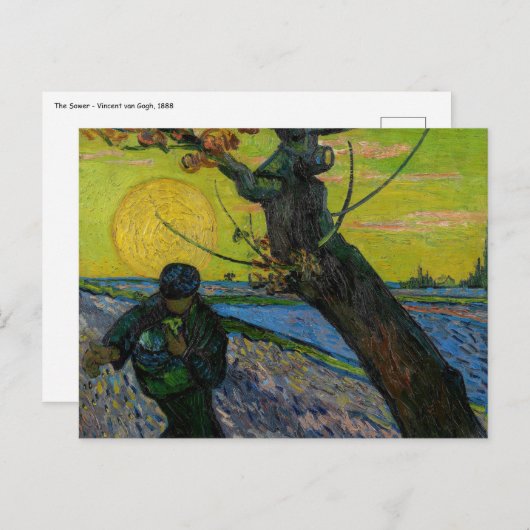 Vincent van Gogh - De Sower Briefkaart (Voorkant / Achterkant)