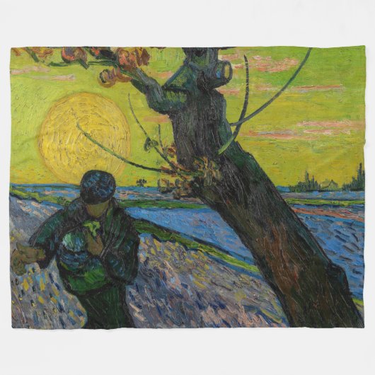 Vincent van Gogh - De Sower Fleece Deken (Voorkant (Horizontaal))