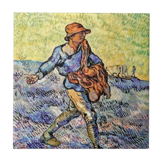 Vincent Van Gogh - de Sower - het fijne kunstschil Tegeltje (Voorkant)