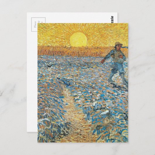 Vincent Van Gogh de Sower Painting Art Briefkaart (Voorkant / Achterkant)