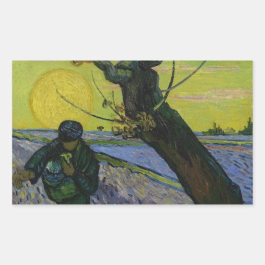 Vincent van Gogh - De Sower Rechthoekige Sticker (Voorkant)