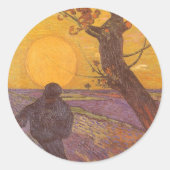 Vincent van Gogh - De Sower Ronde Sticker (Voorkant)