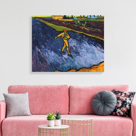 Vincent van Gogh - De Sower: Uitwijkhavens van Arl Canvas Afdruk (Insitu (Woonkamer))