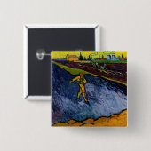 Vincent van Gogh - De Sower: Uitwijkhavens van Arl Vierkante Button 5,1 Cm (Voorkant /achterkant)