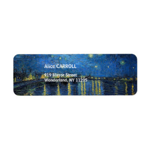 Vincent van Gogh - De sterrenhemel boven de Rhône Etiket