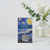 Vincent Van Gogh - De sterrenhemel - QR Code Visitekaartje (Staand voorkant)