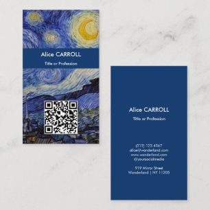 Vincent Van Gogh - De sterrenhemel - QR Code Visitekaartje