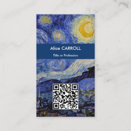 Vincent Van Gogh - De sterrenhemel - QR Code Visitekaartje