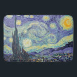 Vincent Van Gogh/ De Sterrennacht Badmat<br><div class="desc">Vincent van Gogh de Sterrennacht. Dit is een oud meesterwerk van de Nederlandse meesterschilder Vincent Van Gogh was een Nederlandse post-impressionistische schilder. Nachtlandschap. Op de voorgrond staat een boom. De stad ligt in het midden. Bergen op de achtergrond. Er is een maan aan de hemel. sterren en wolken. Dit afbeelding...</div>