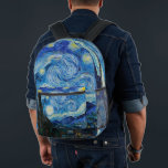 Vincent Van Gogh De Sterrennacht Bedrukte Rugzak<br><div class="desc">Vincent van Gogh is de Sterrennacht</div>