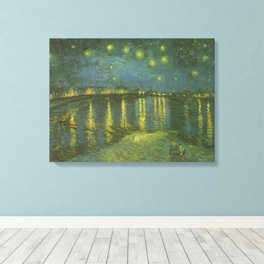 Vincent van Gogh - De sterrennacht boven de Rhône Canvas Afdruk (Insitu (Houten vloer))