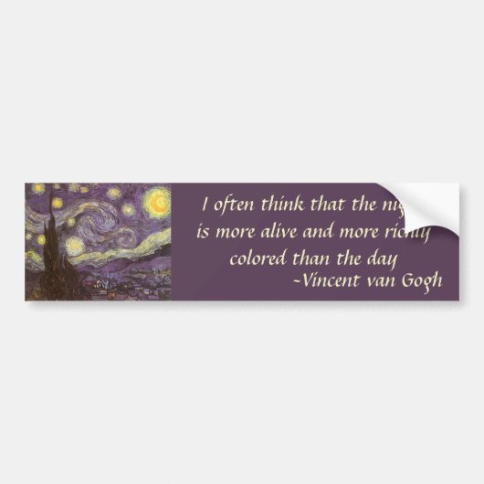 Vincent van Gogh - De sterrennacht Bumpersticker (Voorkant)