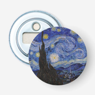 Vincent Van Gogh - De sterrennacht Button Flesopener