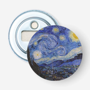 Vincent Van Gogh - De sterrennacht Button Flesopener