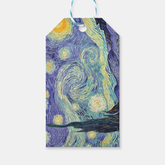 Vincent Van Gogh De Sterrennacht Cadeaulabel (Voorkant)