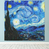 Vincent Van Gogh De Sterrennacht Canvas Afdruk (Insitu (Houten vloer))