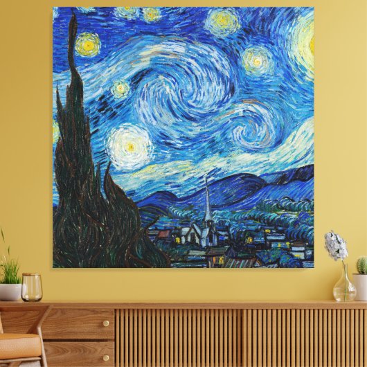 Vincent Van Gogh De Sterrennacht Canvas Afdruk (Insitu (Woonkamer))