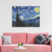 Vincent Van Gogh, de Sterrennacht Canvas Afdruk (Insitu (Woonkamer))