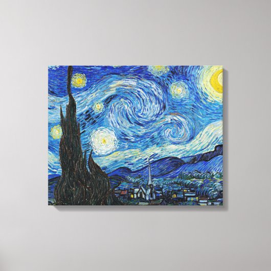 Vincent van Gogh, De sterrennacht Canvas Afdruk (Voorkant)