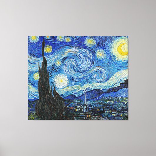 Vincent van Gogh, De sterrennacht Canvas Afdruk (Voorkant)