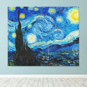 Vincent van Gogh, De sterrennacht Canvas Afdruk (Insitu (Houten vloer))