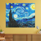 Vincent van Gogh, De sterrennacht Canvas Afdruk (Insitu (Woonkamer))