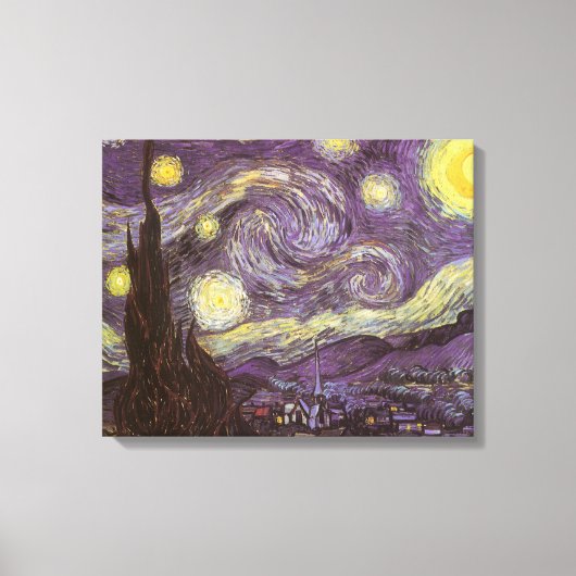 Vincent van Gogh - De sterrennacht Canvas Afdruk (Voorkant)