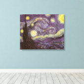 Vincent van Gogh - De sterrennacht Canvas Afdruk (Insitu (Houten vloer))
