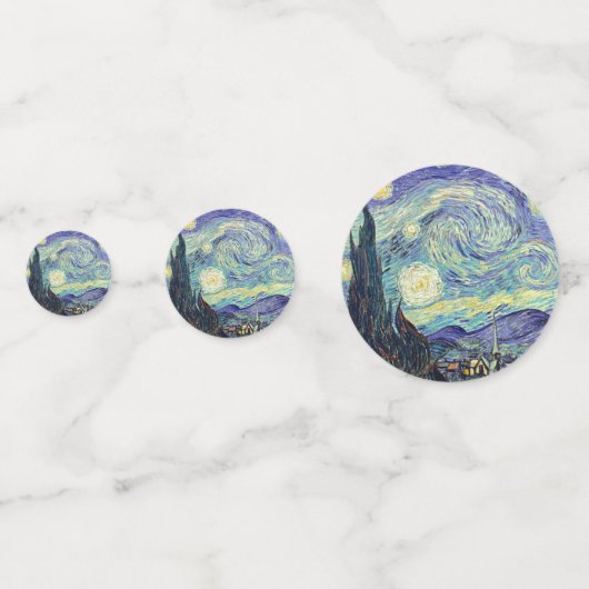 Vincent Van Gogh De Sterrennacht Confetti (Achterkanten)