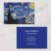 Vincent Van Gogh - de Sterrennacht - de QR-code Visitekaartje (Voorkant / Achterkant)