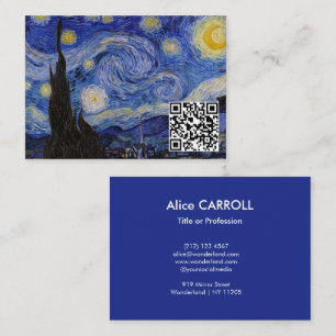 Vincent Van Gogh - de Sterrennacht - de QR-code Visitekaartje