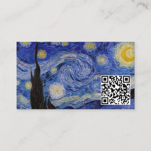 Vincent Van Gogh - de Sterrennacht - de QR-code Visitekaartje (Voorkant)