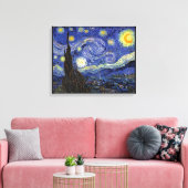 Vincent Van Gogh - De sterrennacht Extra groot Canvas Afdruk (Insitu (Woonkamer))