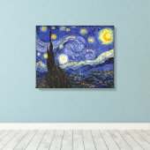 Vincent Van Gogh - De sterrennacht Extra groot Canvas Afdruk (Insitu (Houten vloer))