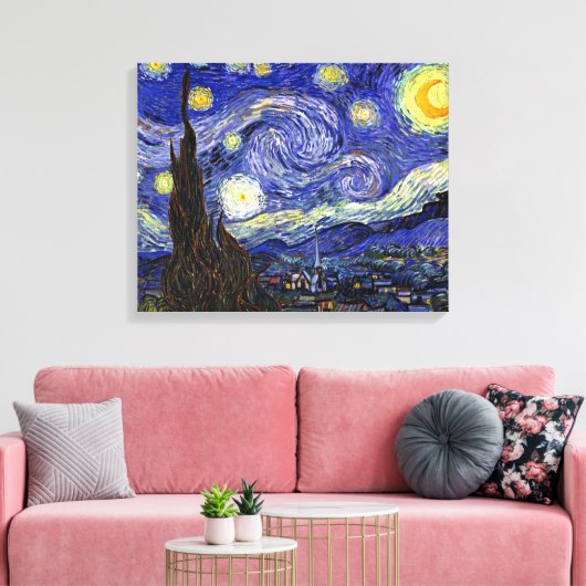 Vincent Van Gogh - De Sterrennacht Fine Art Canvas Afdruk (Insitu (Woonkamer))