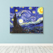 Vincent Van Gogh - De Sterrennacht Fine Art Canvas Afdruk (Insitu (Houten vloer))