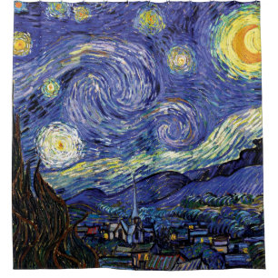 Vincent Van Gogh - De Sterrennacht Fine Art Douchegordijn