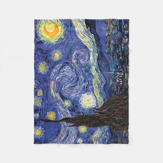 Vincent Van Gogh - De Sterrennacht Fine Art Fleece Deken (Voorkant)